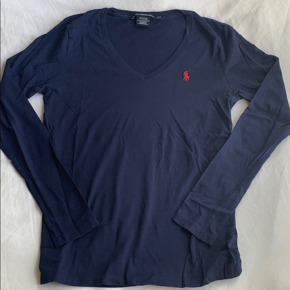 Ralph Lauren v neck long sleeve tee